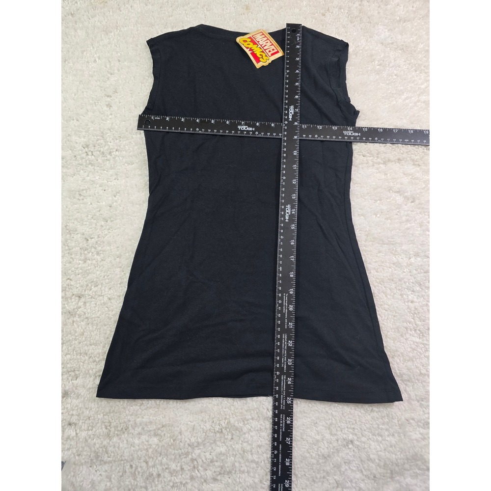 Marvel Comics Black Widow Graphic Muscle Tee Black Sleeveless Top Medium NEW - Picture 4 of 5
